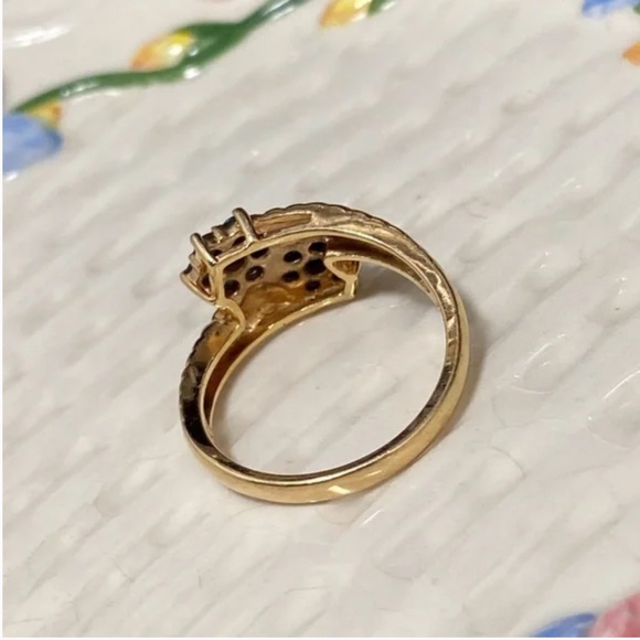 Vintage Ross-Simons Gold-Sterling Sapphire Bypass Ring - Picture 3 of 6